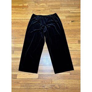 Patra Womens Black Velvet Pull On Pants Plus Size 3X Elastic Waist Soft Comfy